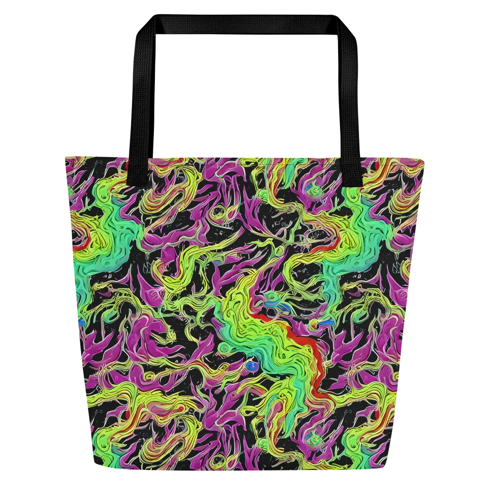 Limefire Spiral on Large Tote Bag W/ Pocket — Front