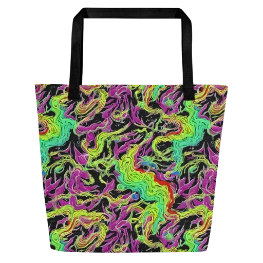 Limefire Spiral on a Large Tote Bag W/ Pocket
