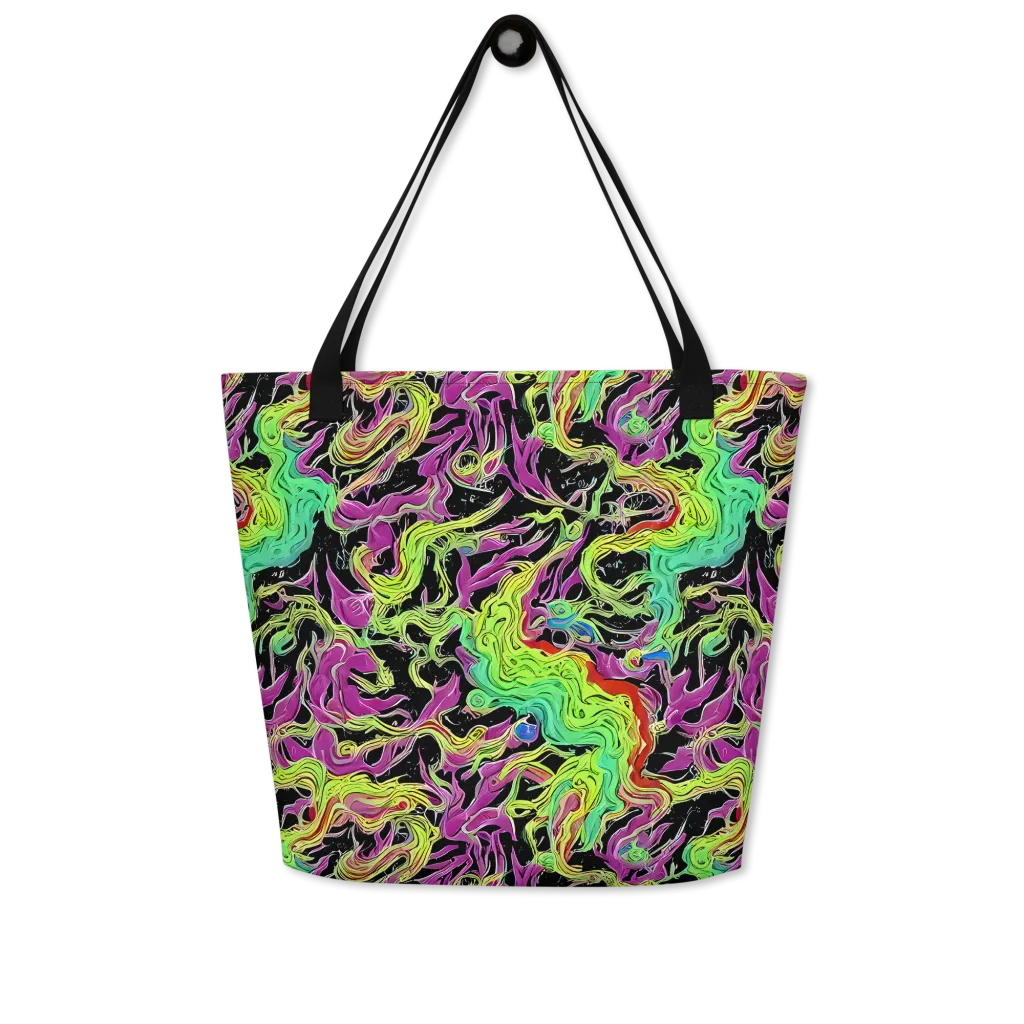 Limefire Spiral on Large Tote Bag W/ Pocket — Front