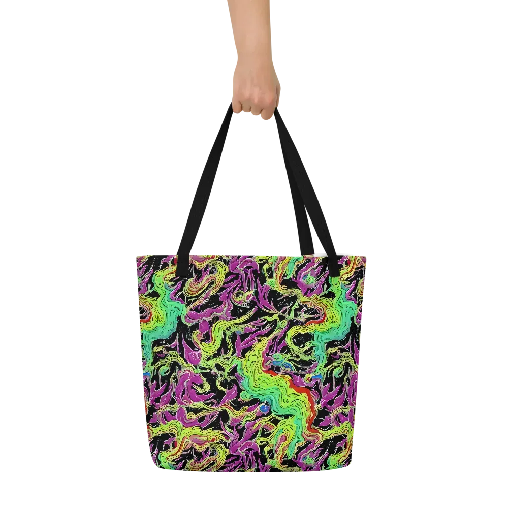Limefire Spiral on Large Tote Bag W/ Pocket — Front