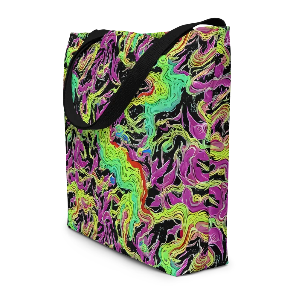 Limefire Spiral on Large Tote Bag W/ Pocket — Front