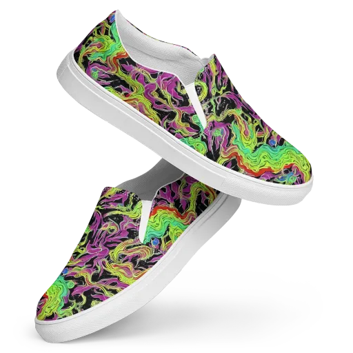 Limefire Spiral on a Women's Slip-On Canvas Shoes