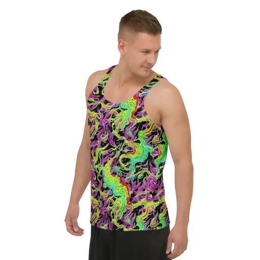 Limefire Spiral on a Men's Tank Top