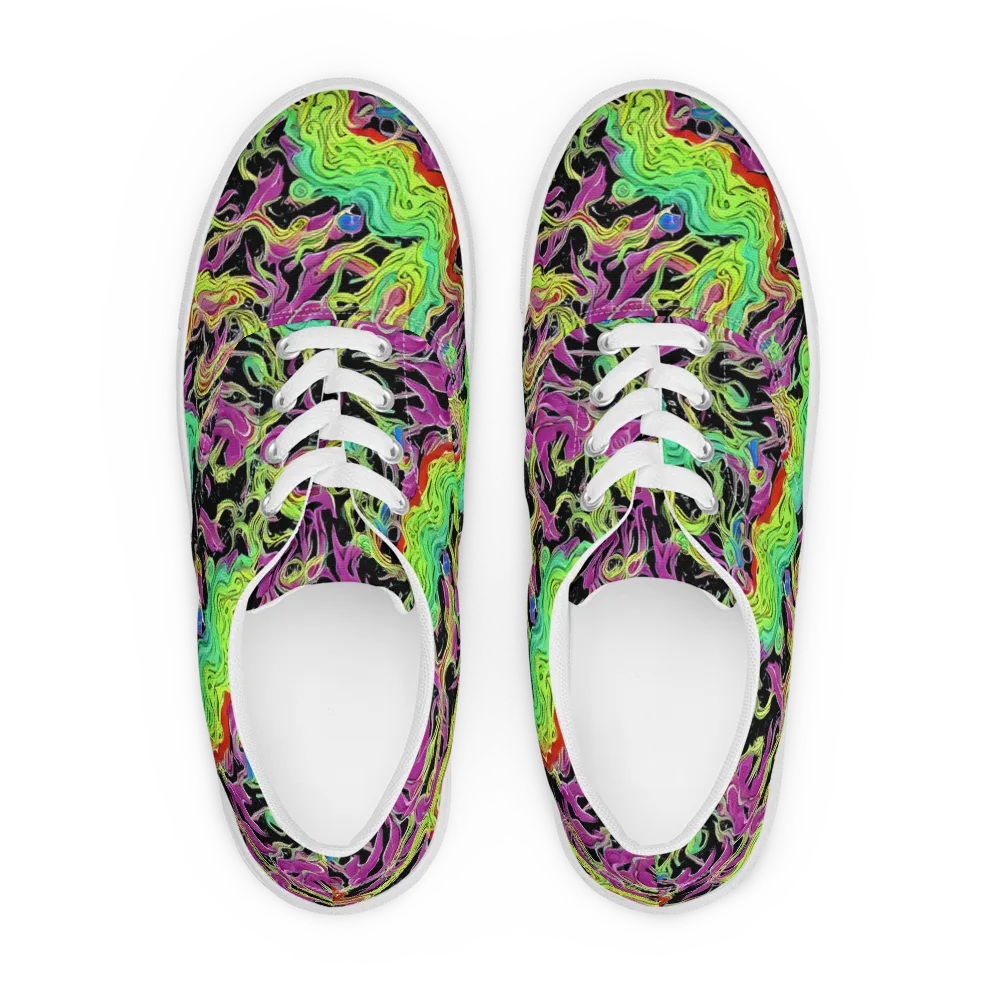 Limefire Spiral on Men's Lace-Up Canvas Shoes — Front