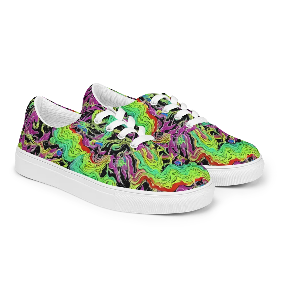 Limefire Spiral on Men's Lace-Up Canvas Shoes — Right Front