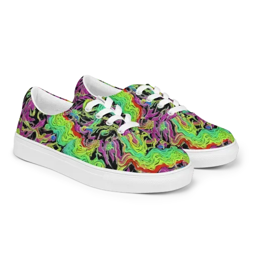 Limefire Spiral on a Men's Lace-Up Canvas Shoes