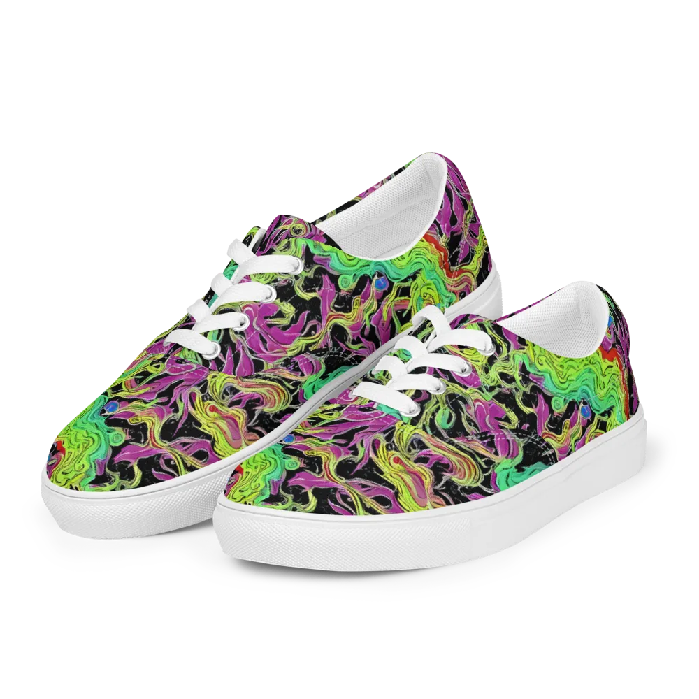 Limefire Spiral on Men's Lace-Up Canvas Shoes — Left Front