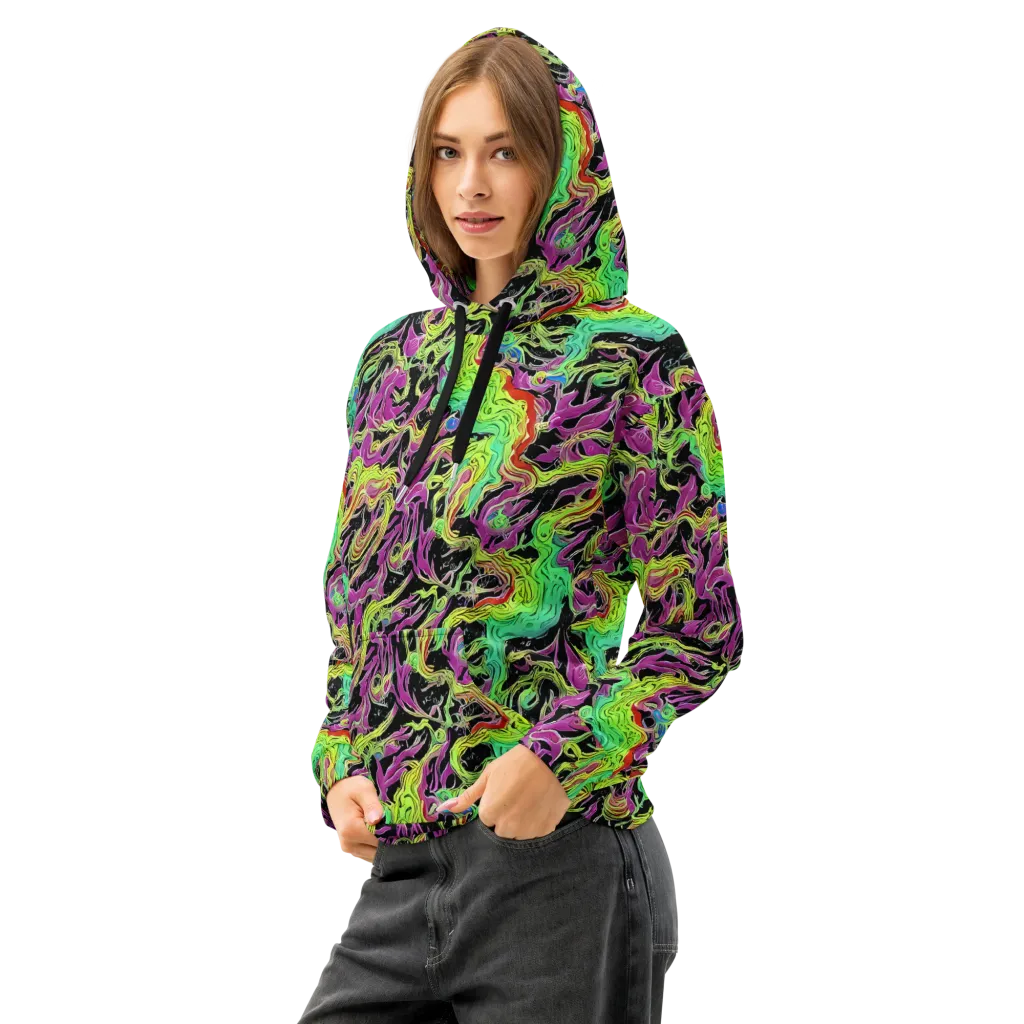 Limefire Spiral on Cotton Hoodie — Left Front