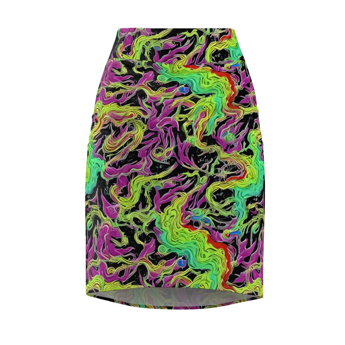 Limefire Spiral on Pencil Skirt — Front