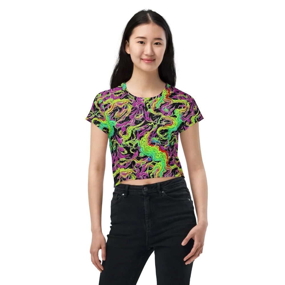 Limefire Spiral on Crop Tee — Front