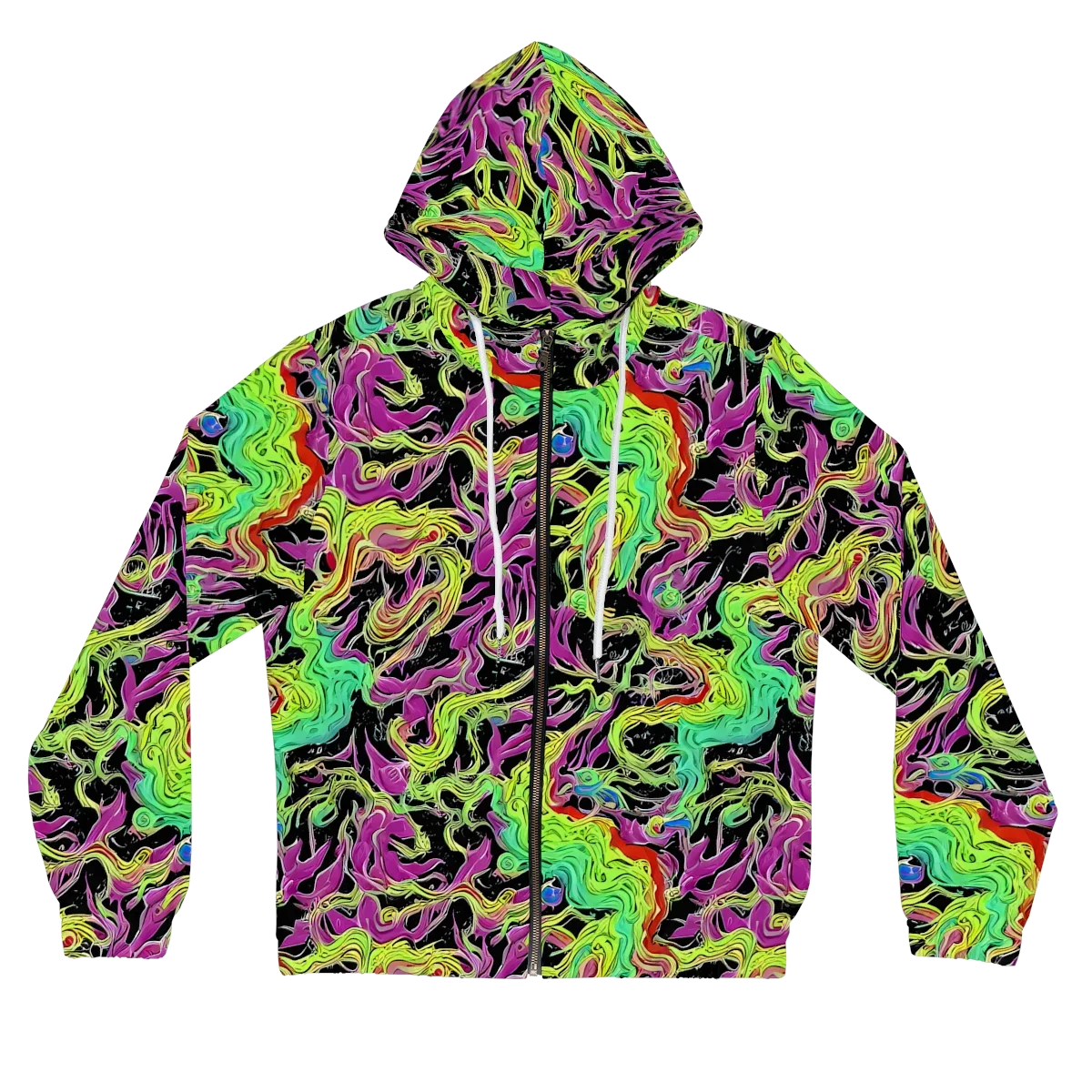 Limefire Spiral on Women's Full-Zip Hoodie — Front