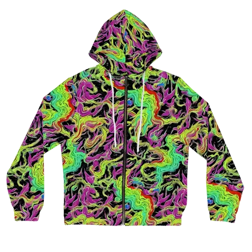 Limefire Spiral on a Women's Full-Zip Hoodie