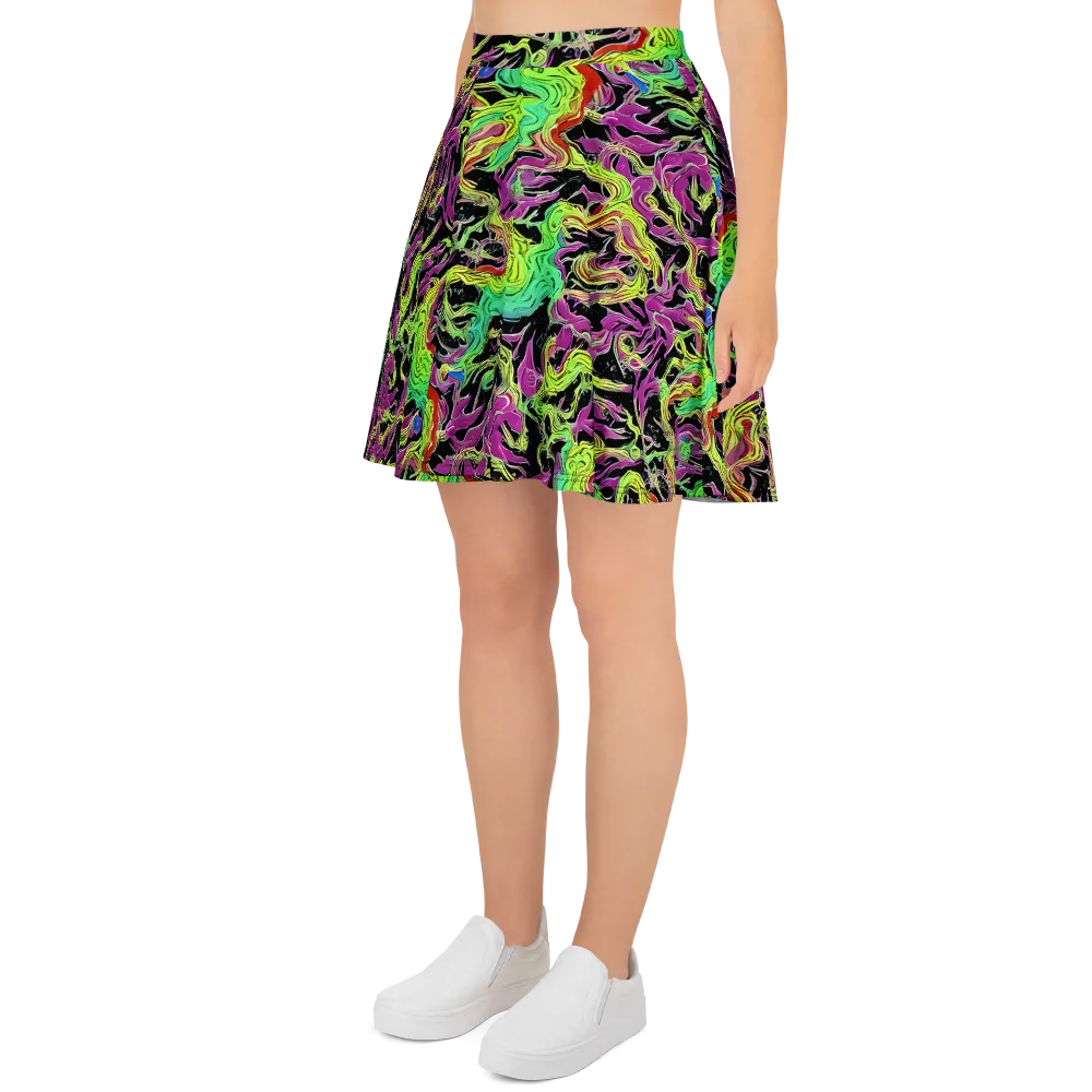 Limefire Spiral on Skater Skirt — Left