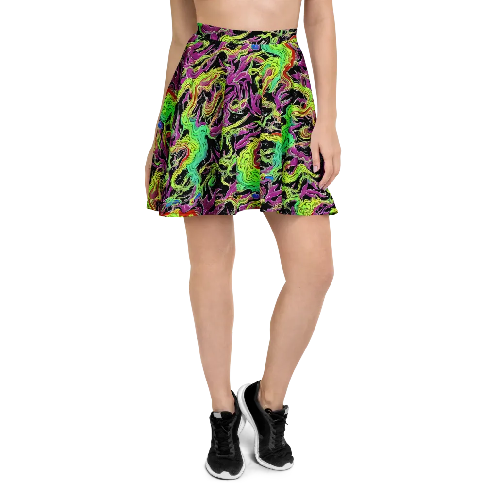 Limefire Spiral on Skater Skirt — Front