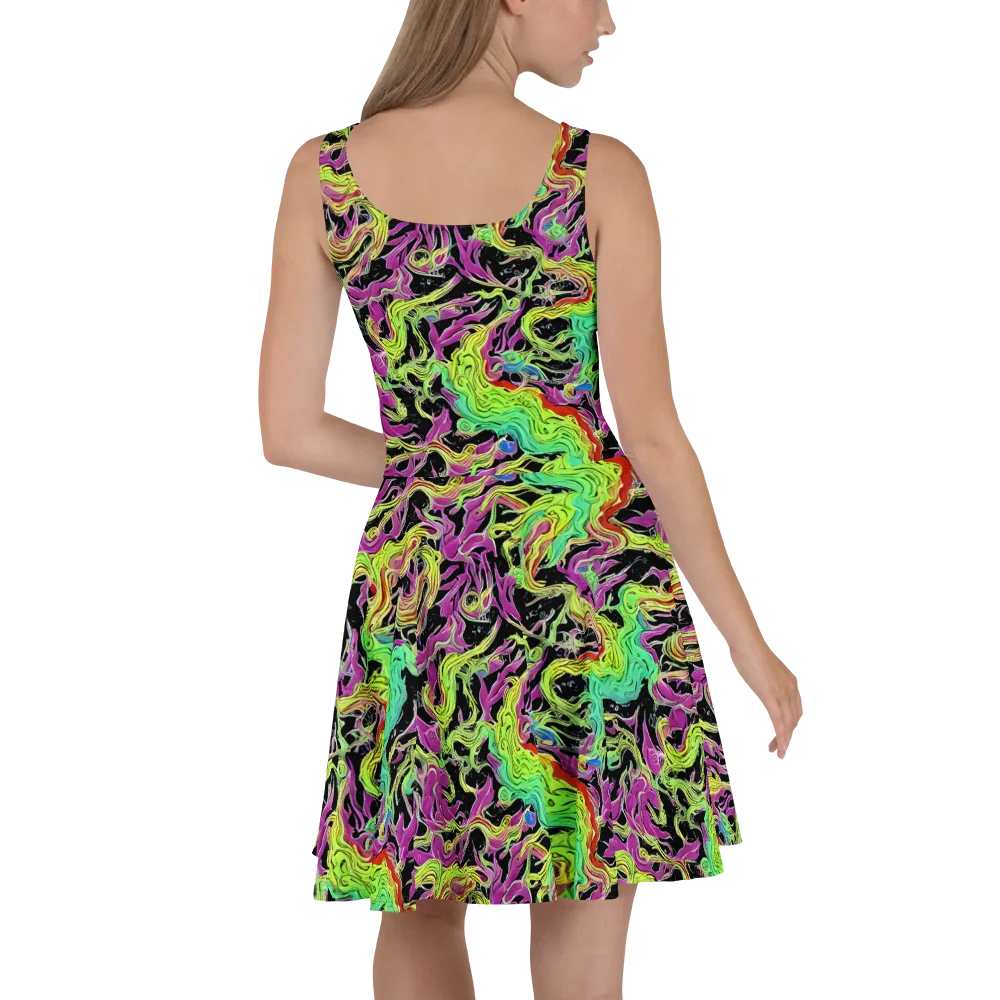 Limefire Spiral on Skater Dress — Back