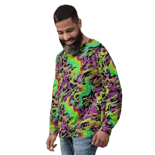 Limefire Spiral on a Sweatshirt