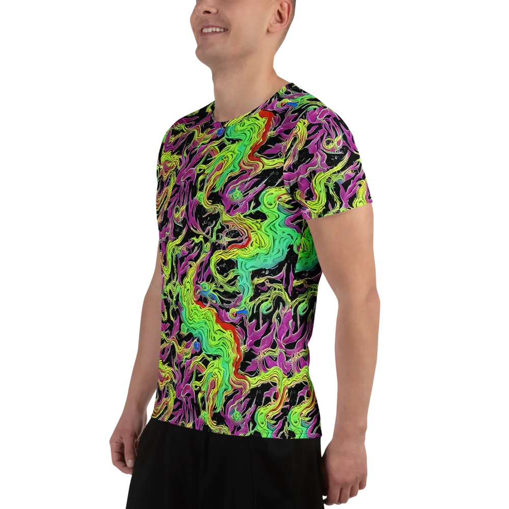 Limefire Spiral on Men's Athletic T-Shirt — Left