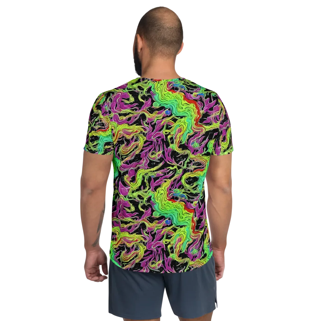 Limefire Spiral on Men's Athletic T-Shirt — Back