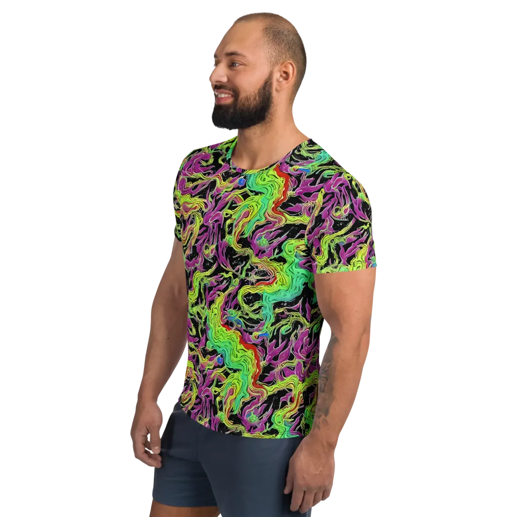Limefire Spiral on Men's Athletic T-Shirt — Left