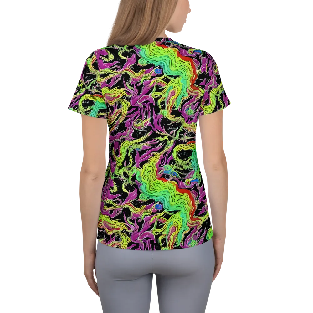 Limefire Spiral on Women's Athletic T-Shirt — Back