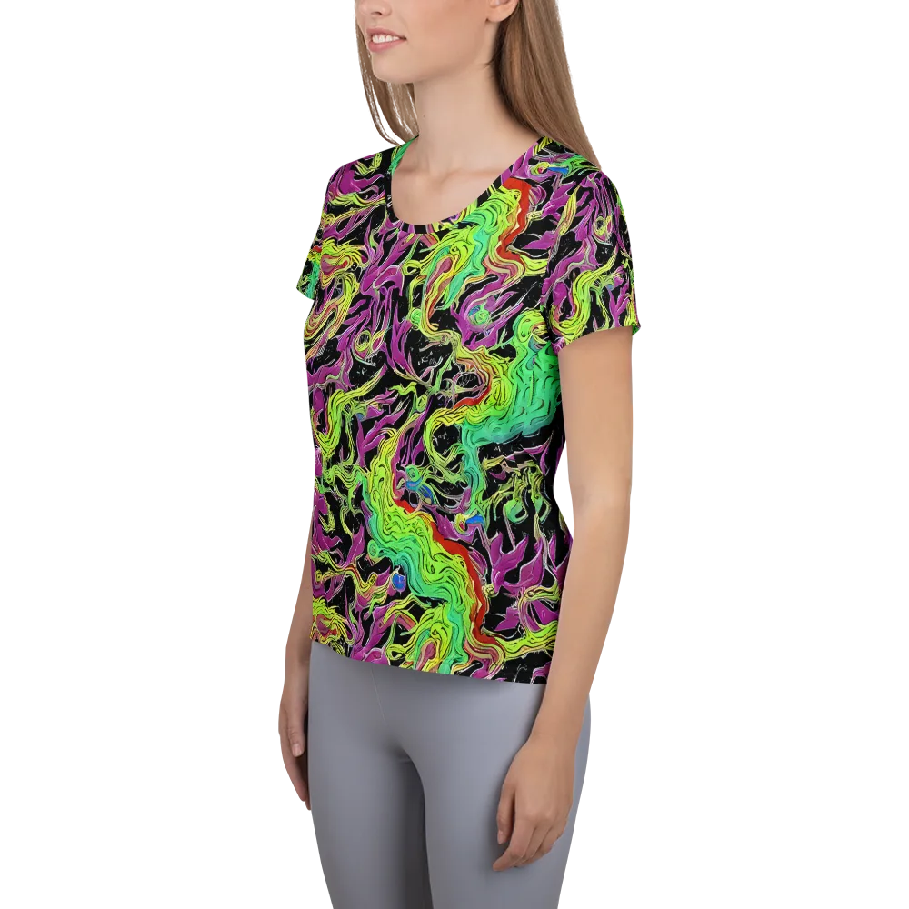 Limefire Spiral on Women's Athletic T-Shirt — Left