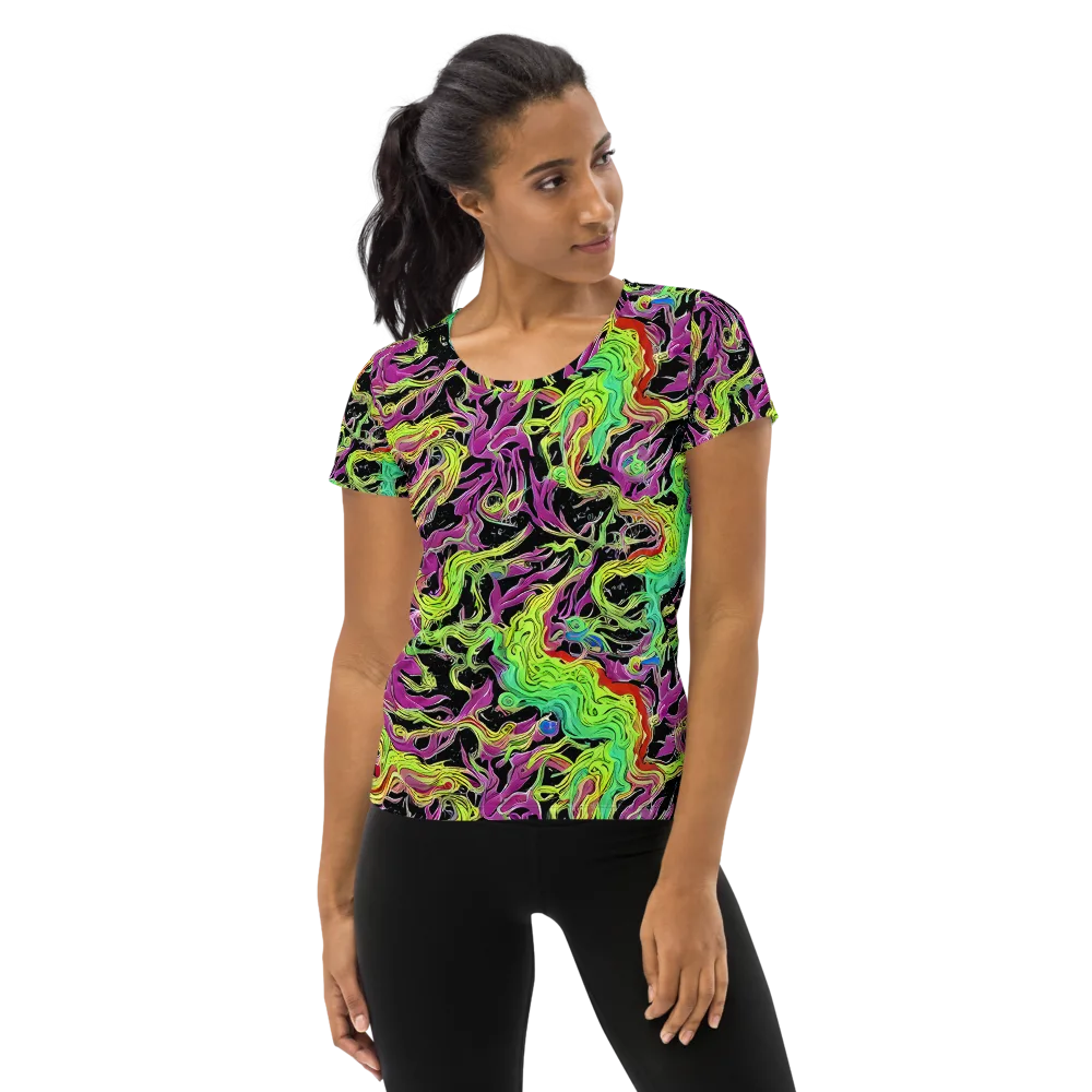 Limefire Spiral on Women's Athletic T-Shirt — Front