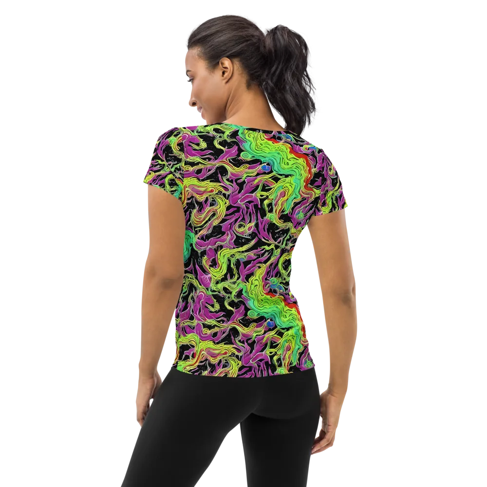 Limefire Spiral on Women's Athletic T-Shirt — Back