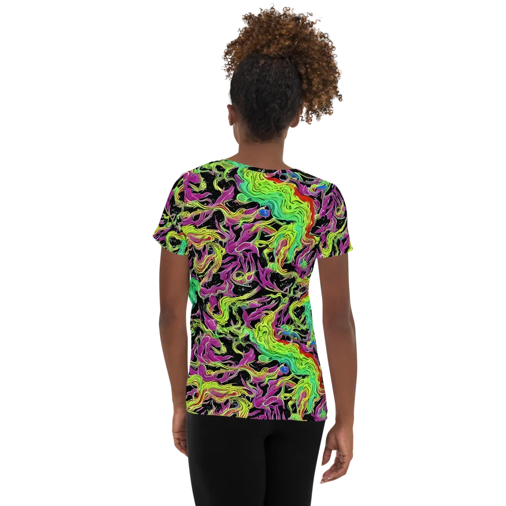 Limefire Spiral on Women's Athletic T-Shirt — Back