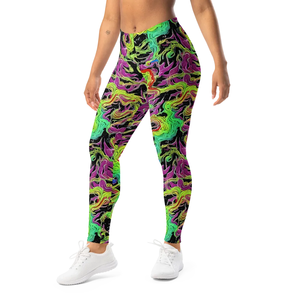 Limefire Spiral on Leggings — Left Front