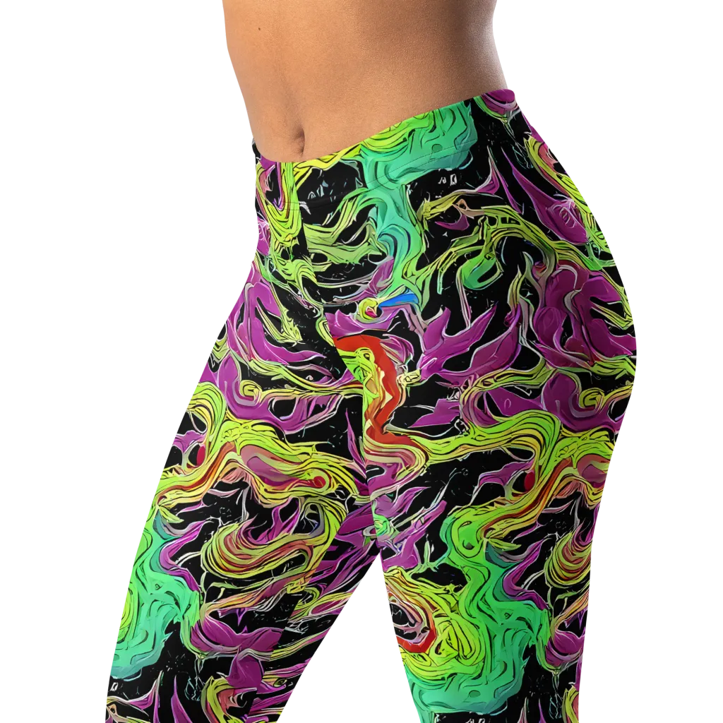Limefire Spiral on Leggings — Left Front