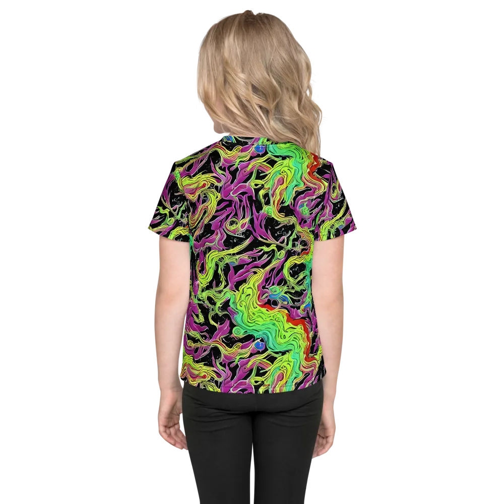 Limefire Spiral on Kids Crew Neck T-Shirt — Back