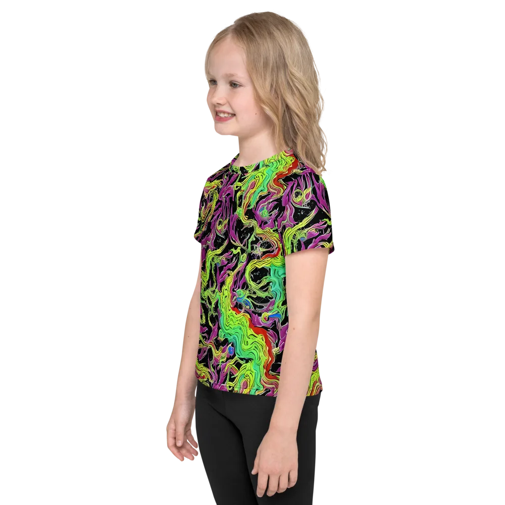 Limefire Spiral on Kids Crew Neck T-Shirt — Left