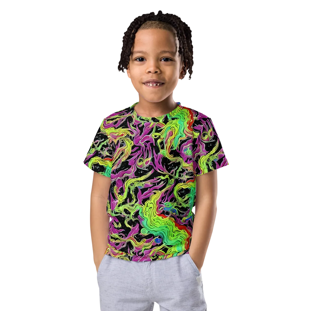 Limefire Spiral on Kids Crew Neck T-Shirt — Front