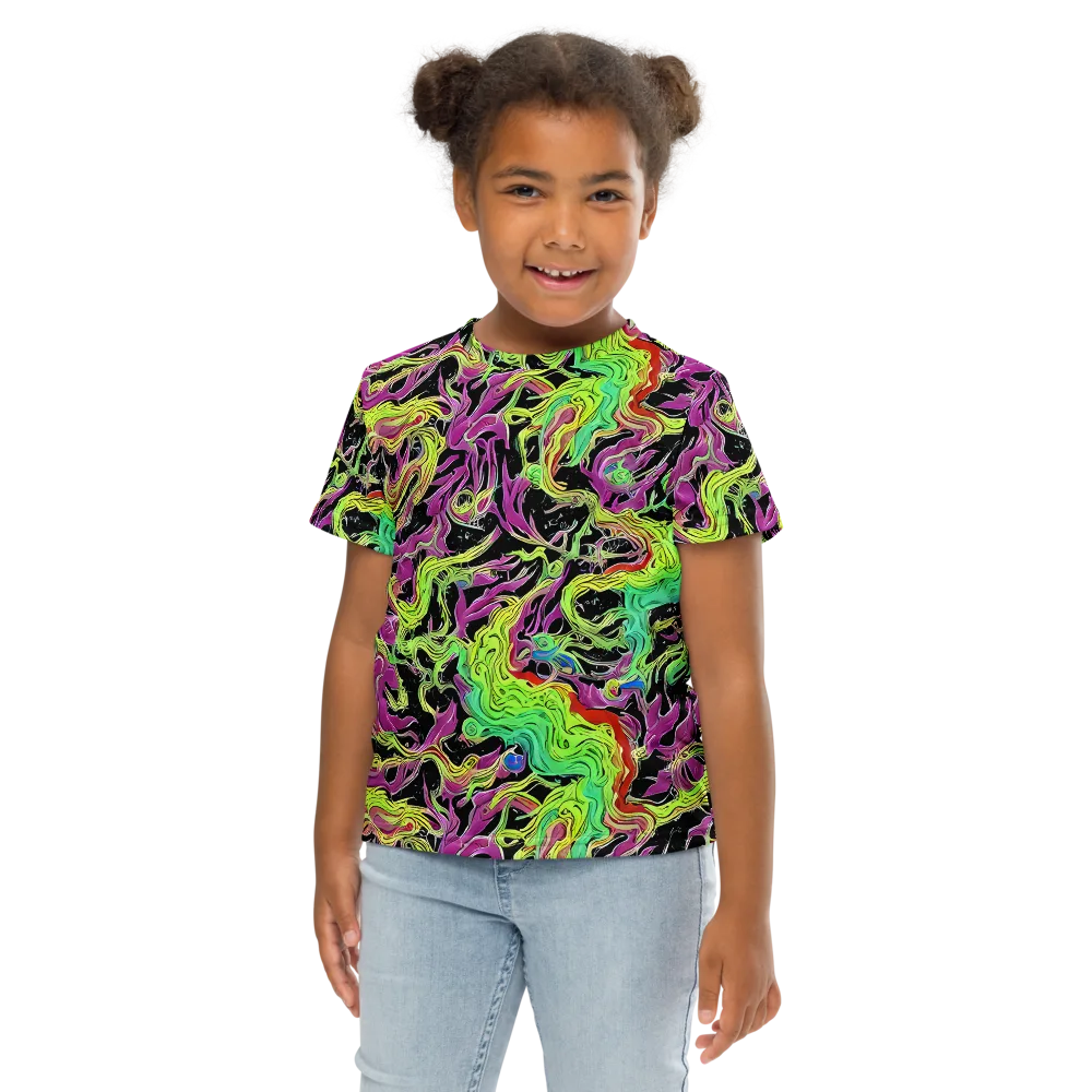 Limefire Spiral on Kids Crew Neck T-Shirt — Front