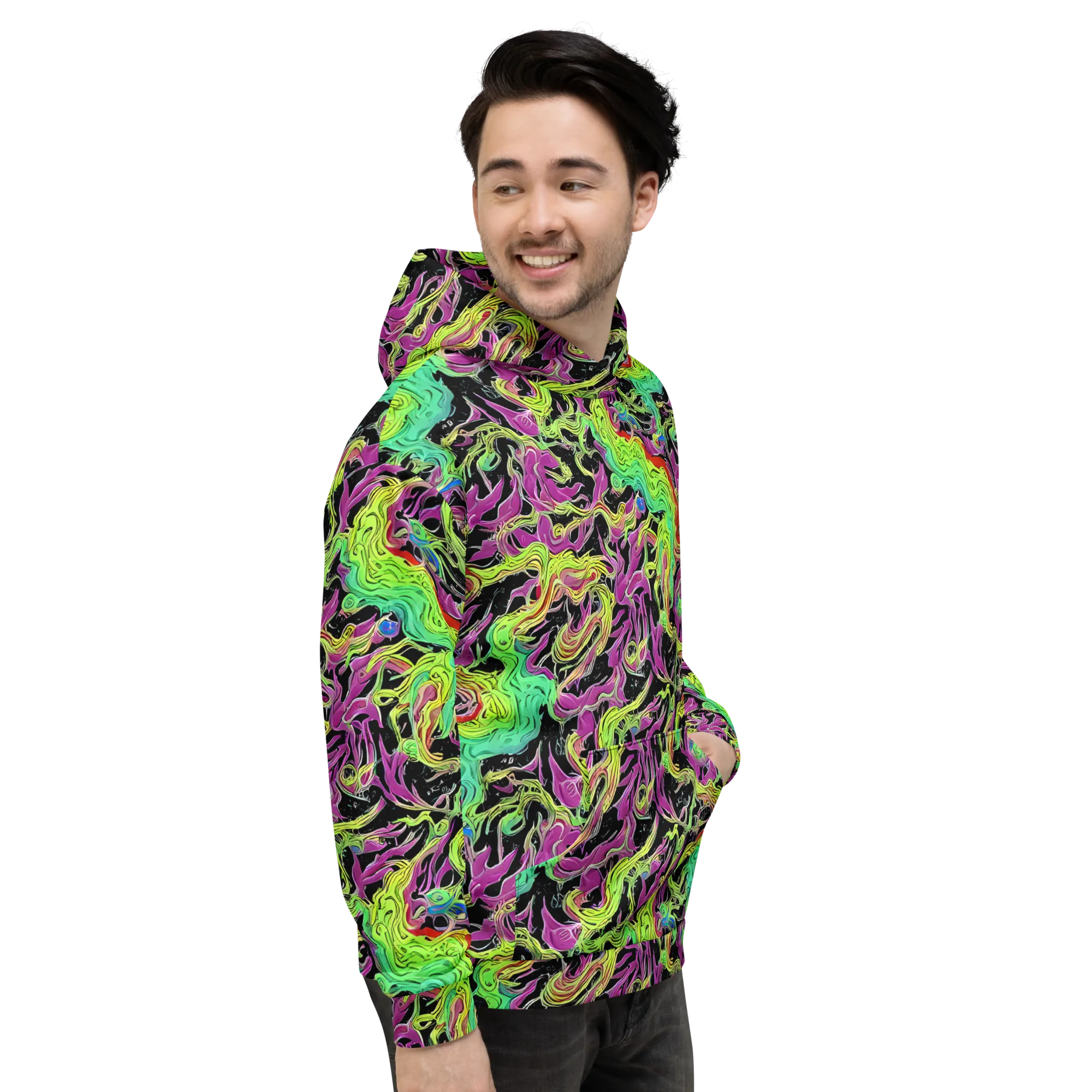 Limefire Spiral on Hoodie — Right