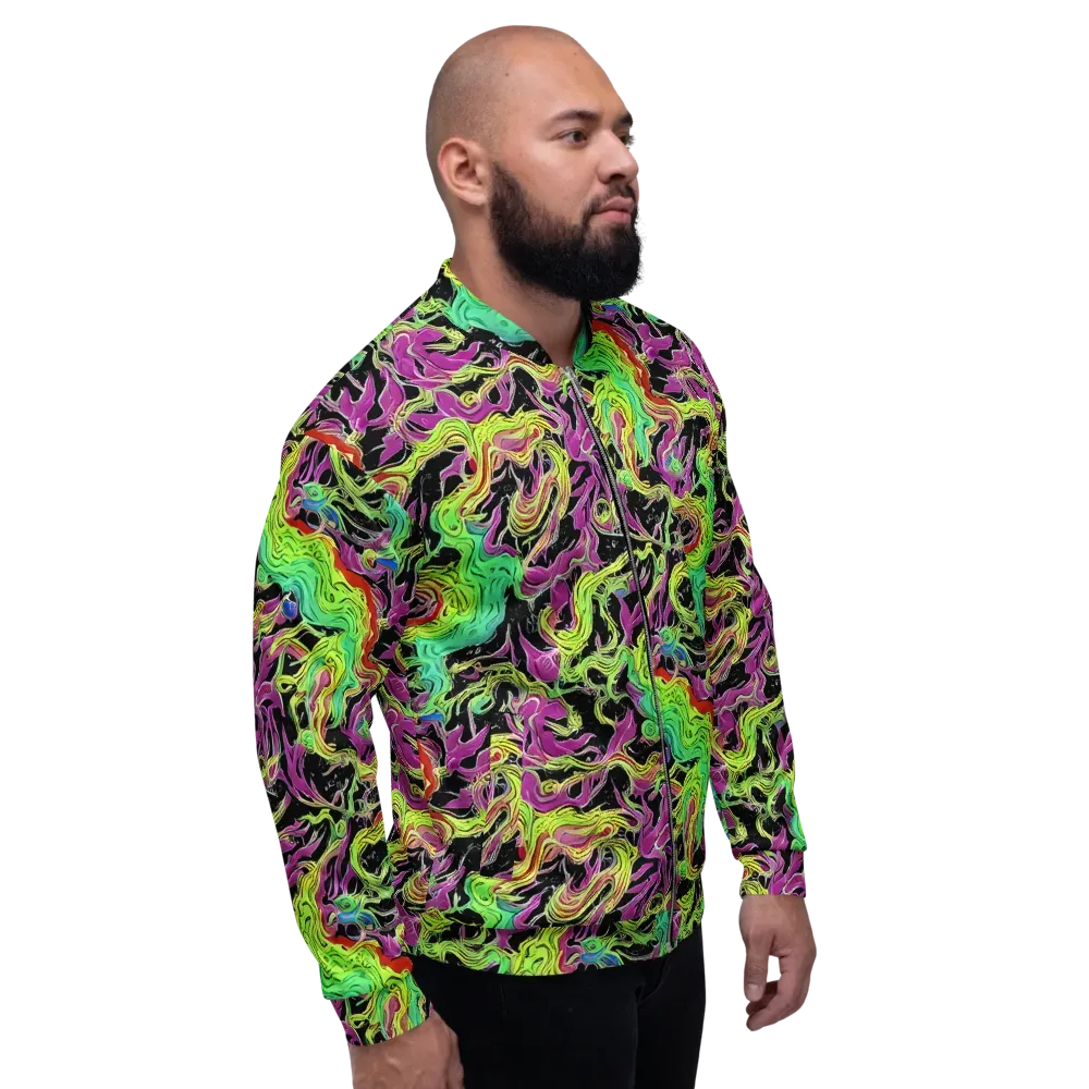 Limefire Spiral on Bomber Jacket — Right