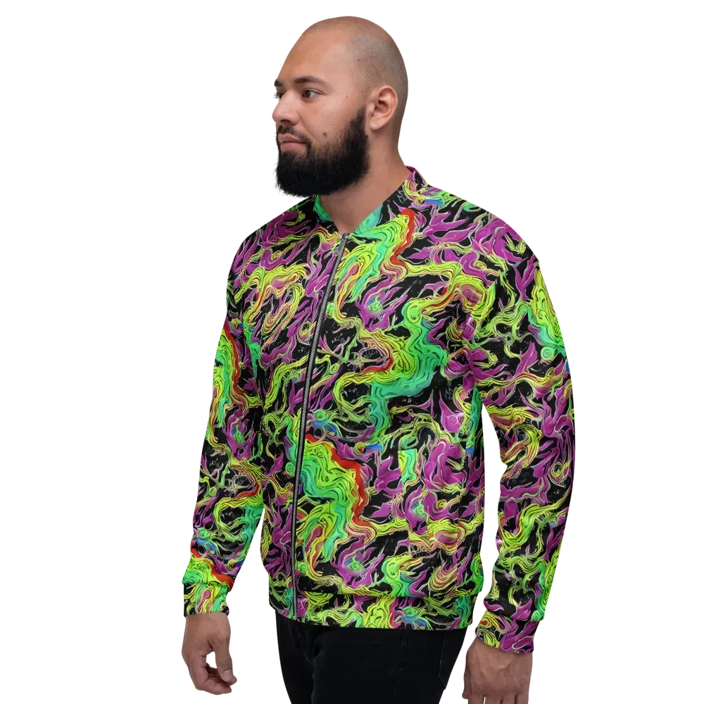 Limefire Spiral on Bomber Jacket — Left