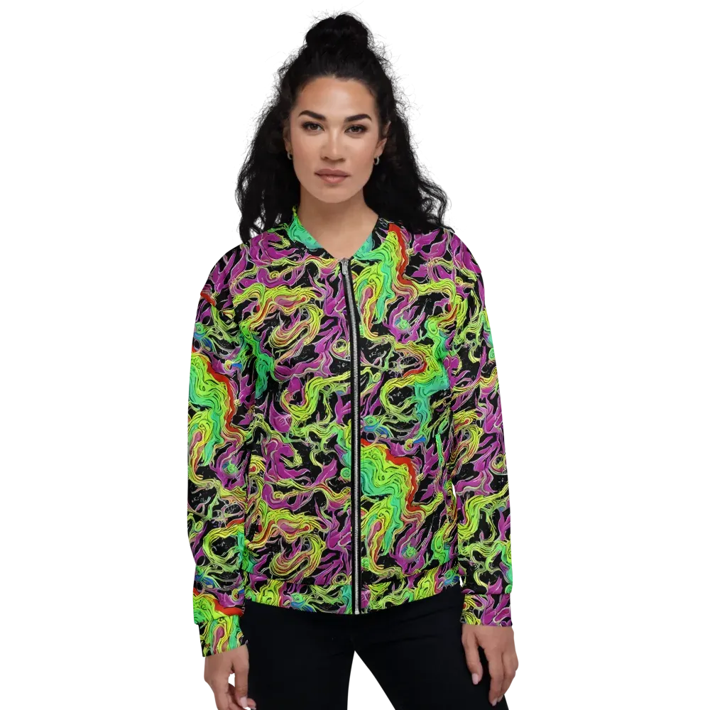 Limefire Spiral on Bomber Jacket — Front