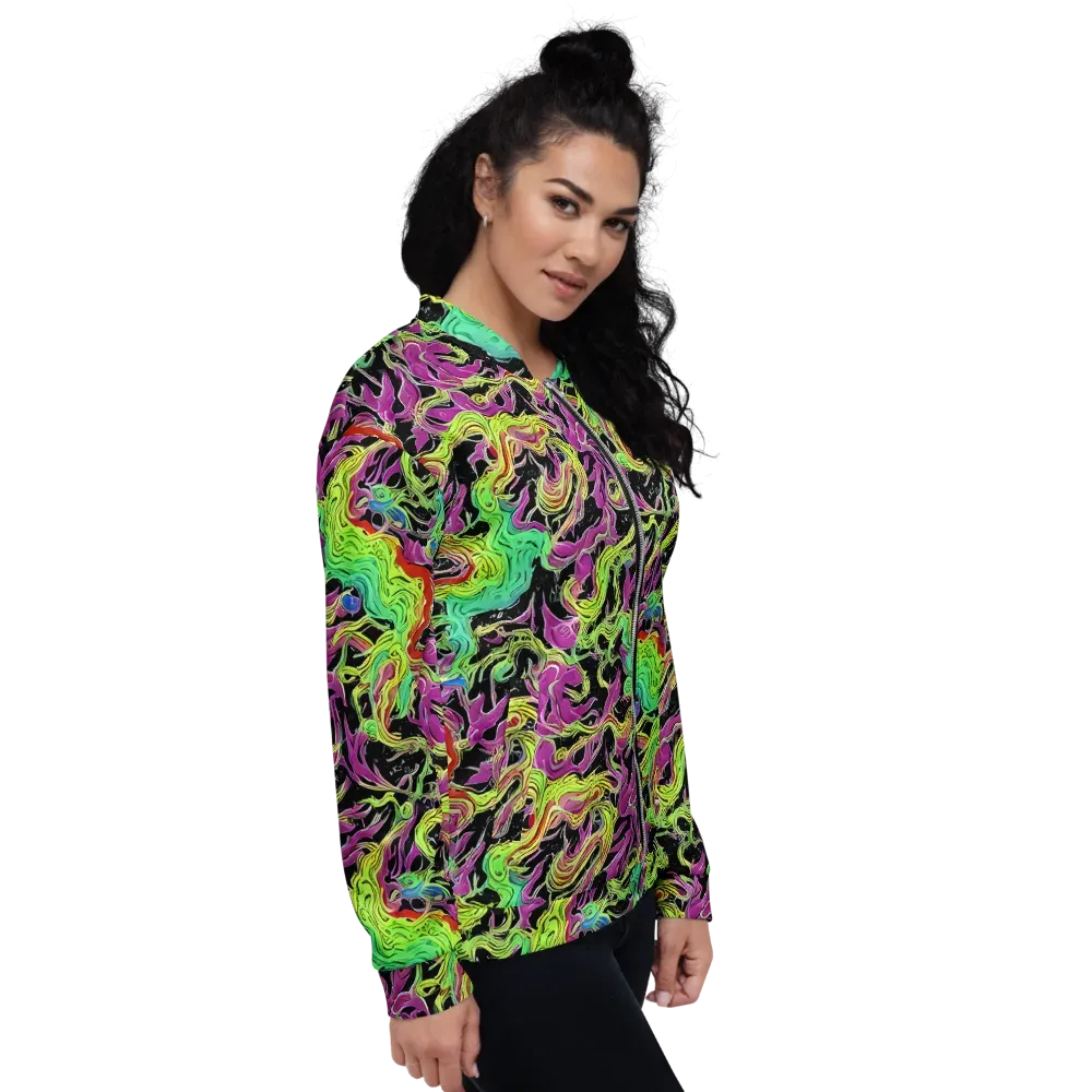 Limefire Spiral on Bomber Jacket — Right