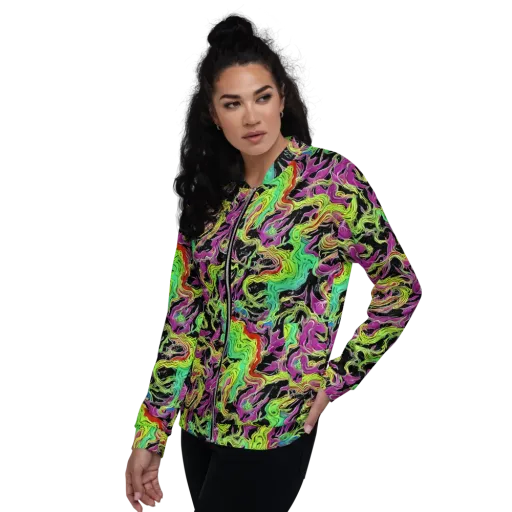 Limefire Spiral on a Bomber Jacket