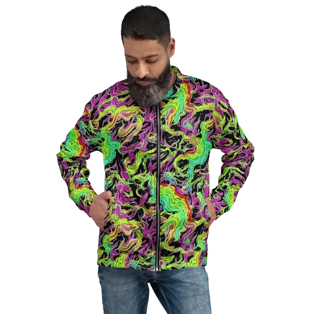 Limefire Spiral on Bomber Jacket — Front
