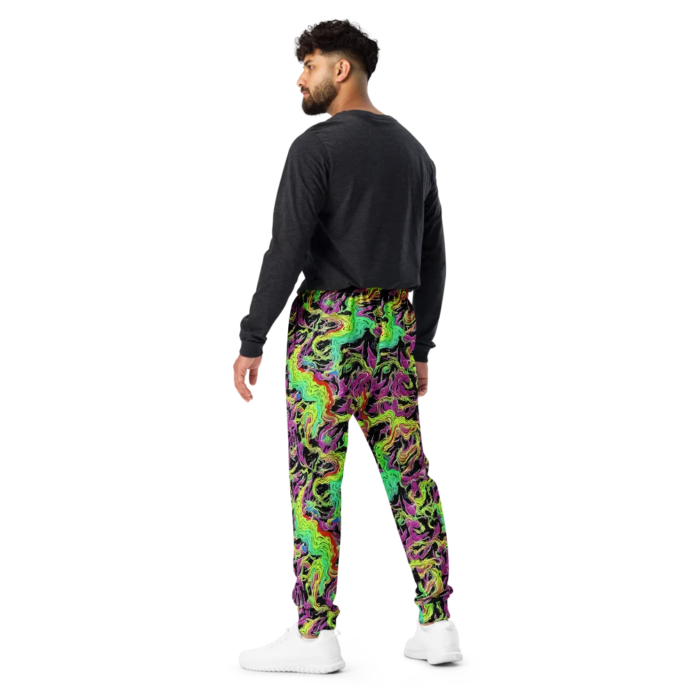 Limefire Spiral on Men's Joggers — Back