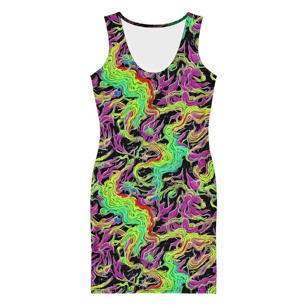 Limefire Spiral on Bodycon Dress — Front