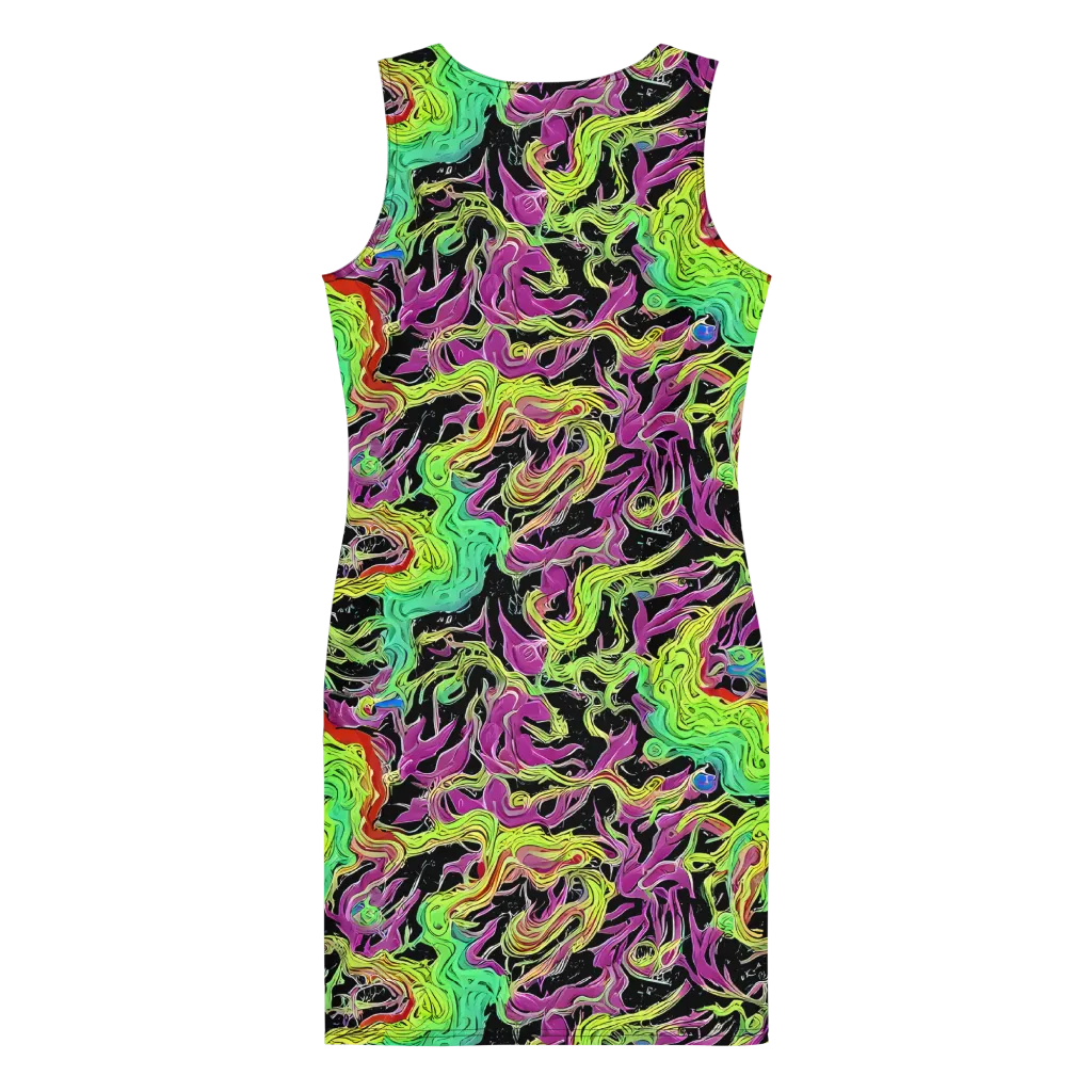 Limefire Spiral on Bodycon Dress — Back