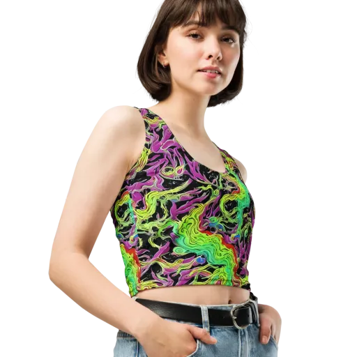 Limefire Spiral on a Crop Top