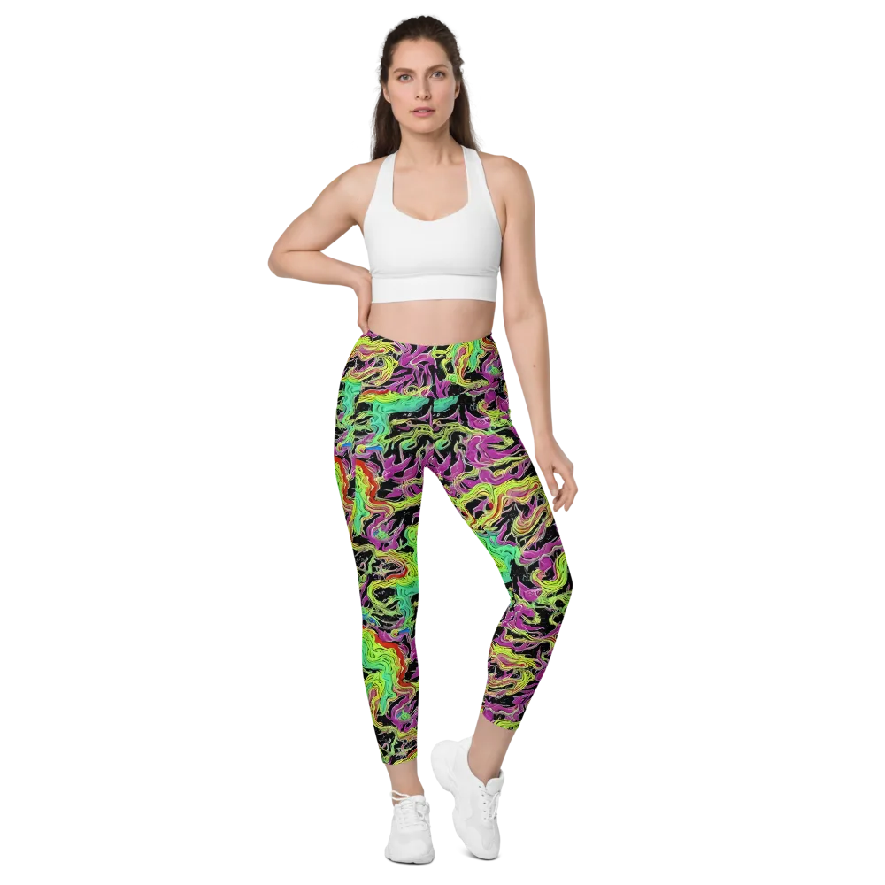 Limefire Spiral on Leggings with Pockets — Front