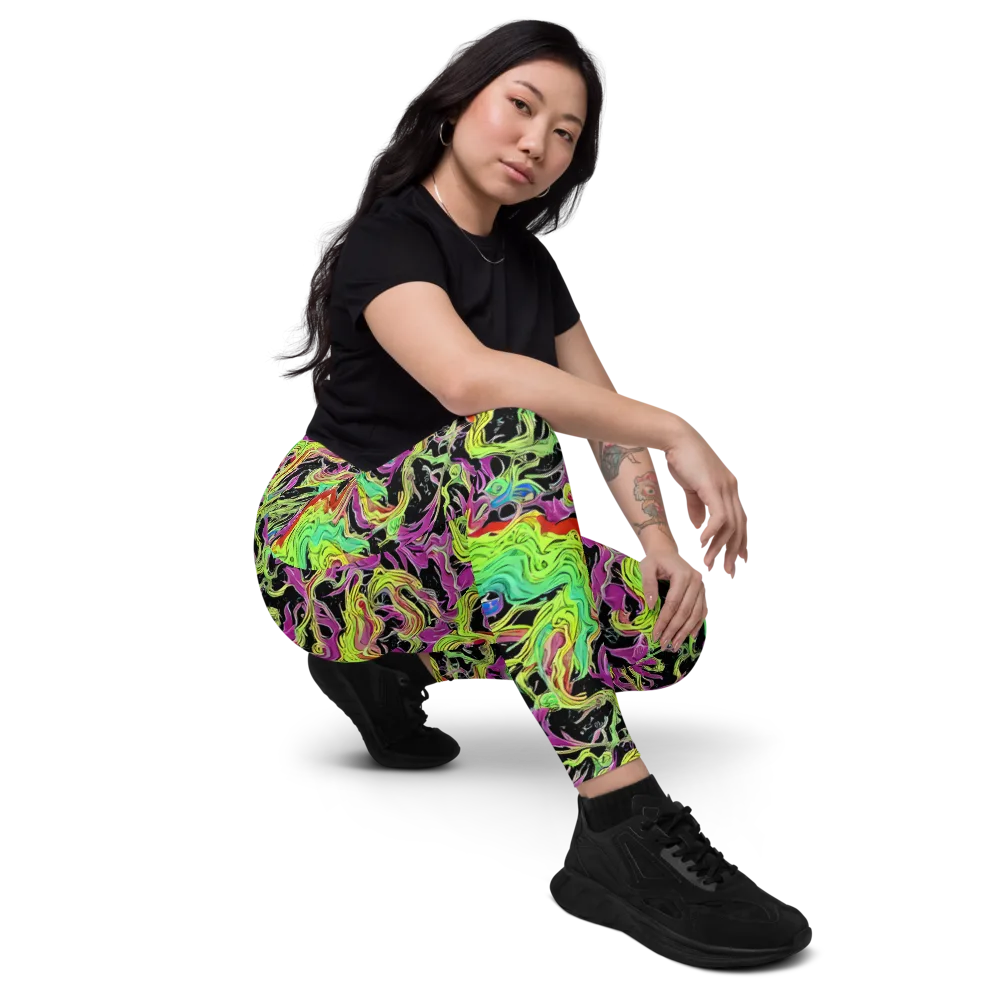 Limefire Spiral on Leggings with Pockets — Right Front