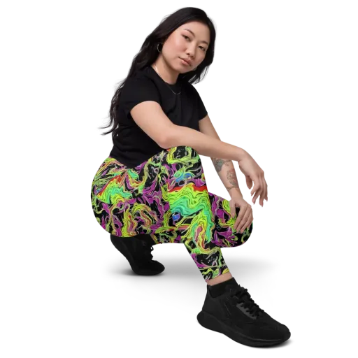 Limefire Spiral on a Leggings with Pockets