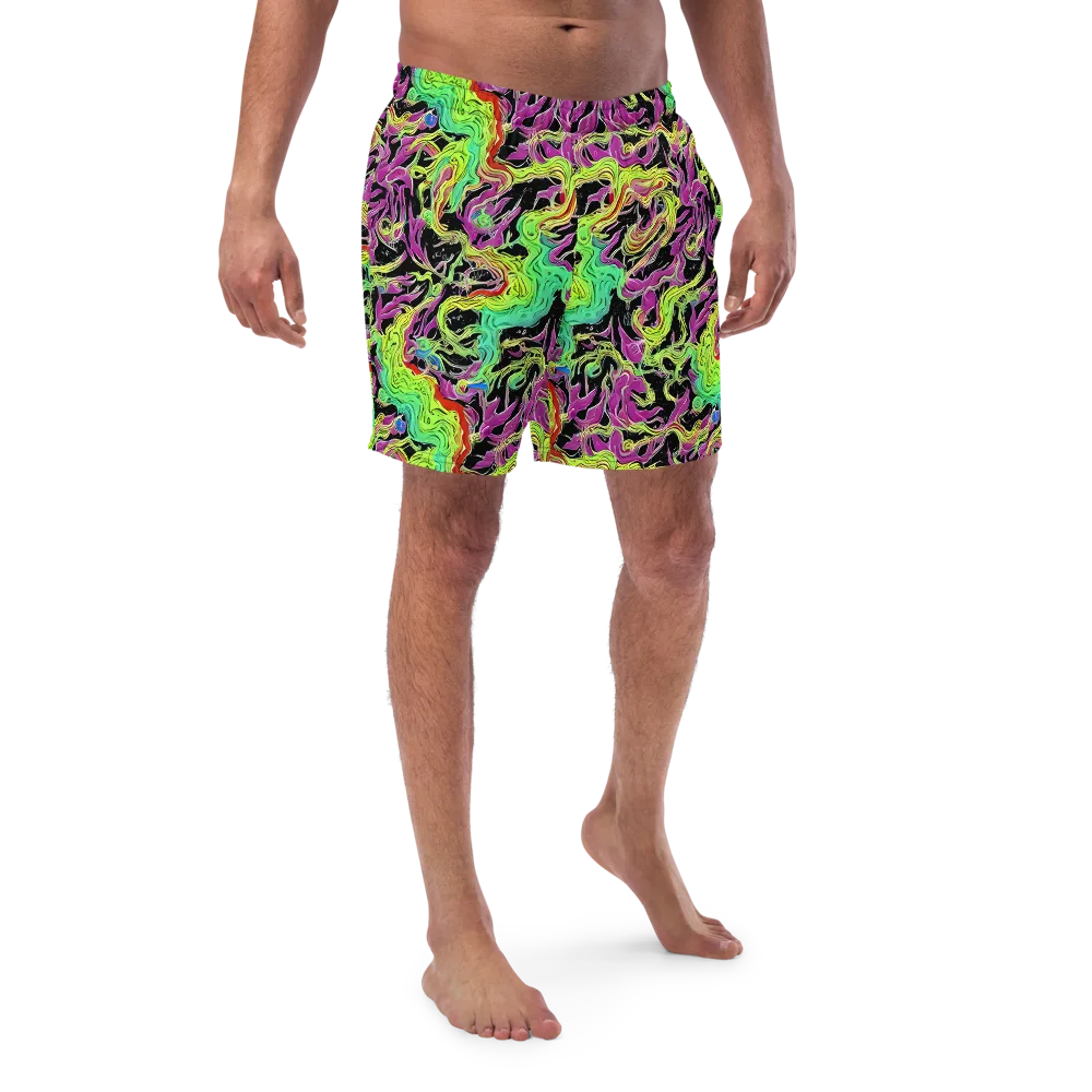 Limefire Spiral on Swim Trunks — Front