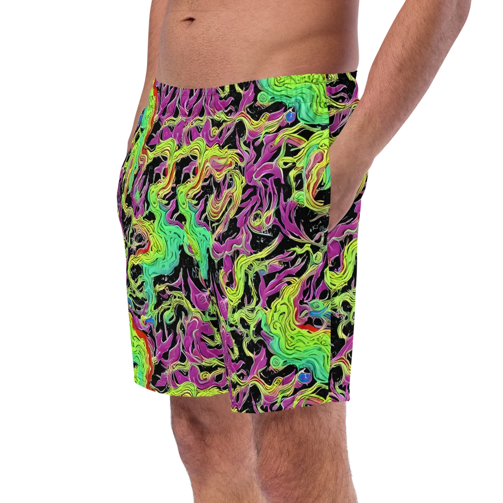 Limefire Spiral on Swim Trunks — Left Front